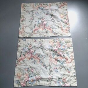 2 Vintage WESTPOINT STEVENS Standard Shams Set Floral Pastel French Country Lux